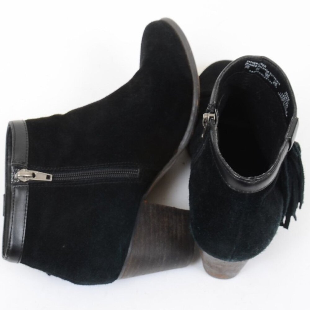 Simply Emma Taryn Women's 8 WIDE Black Ankle Festival Western Fringe‎ Bootie - Picture 3 of 7